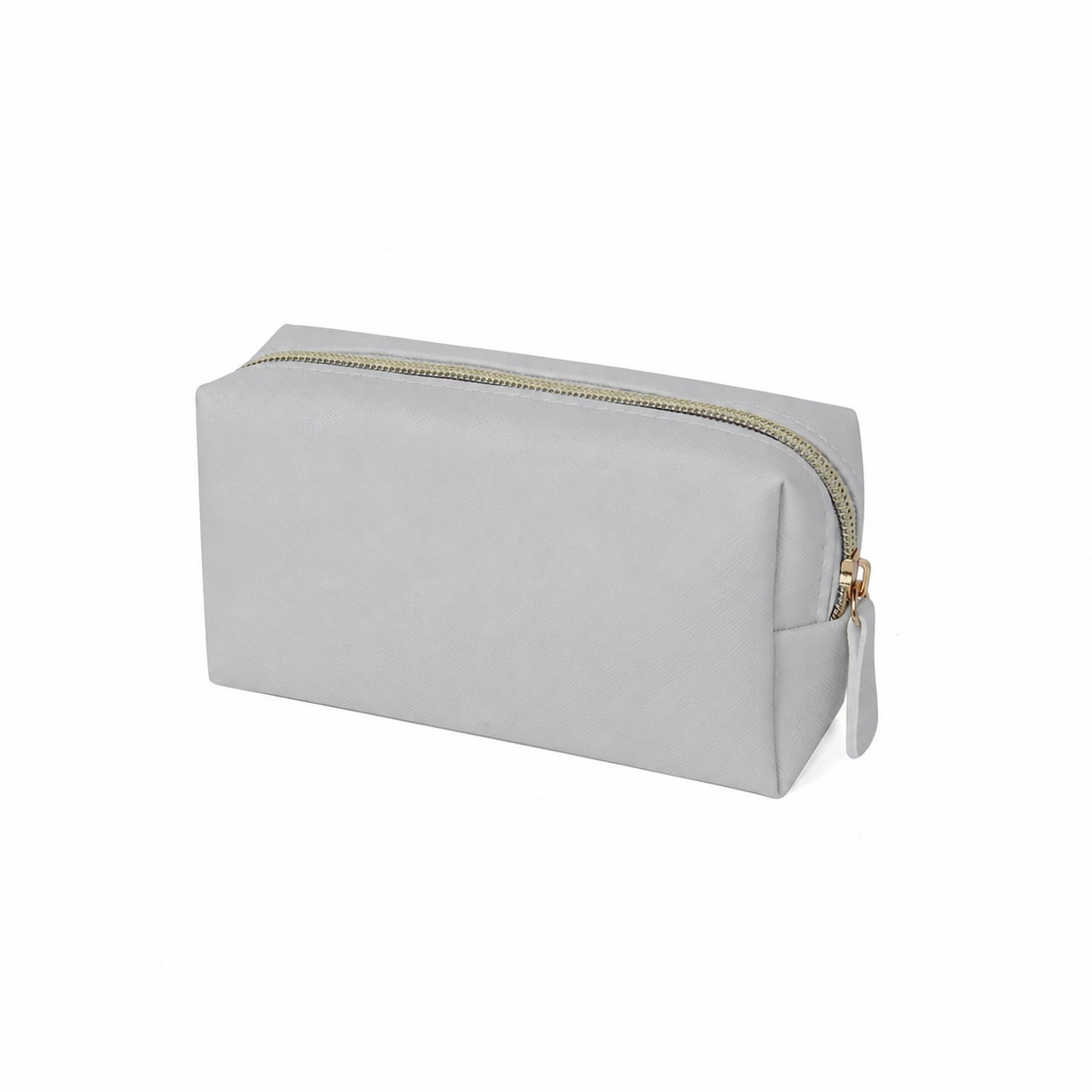PU Leather Makeup Bag — Light Gray