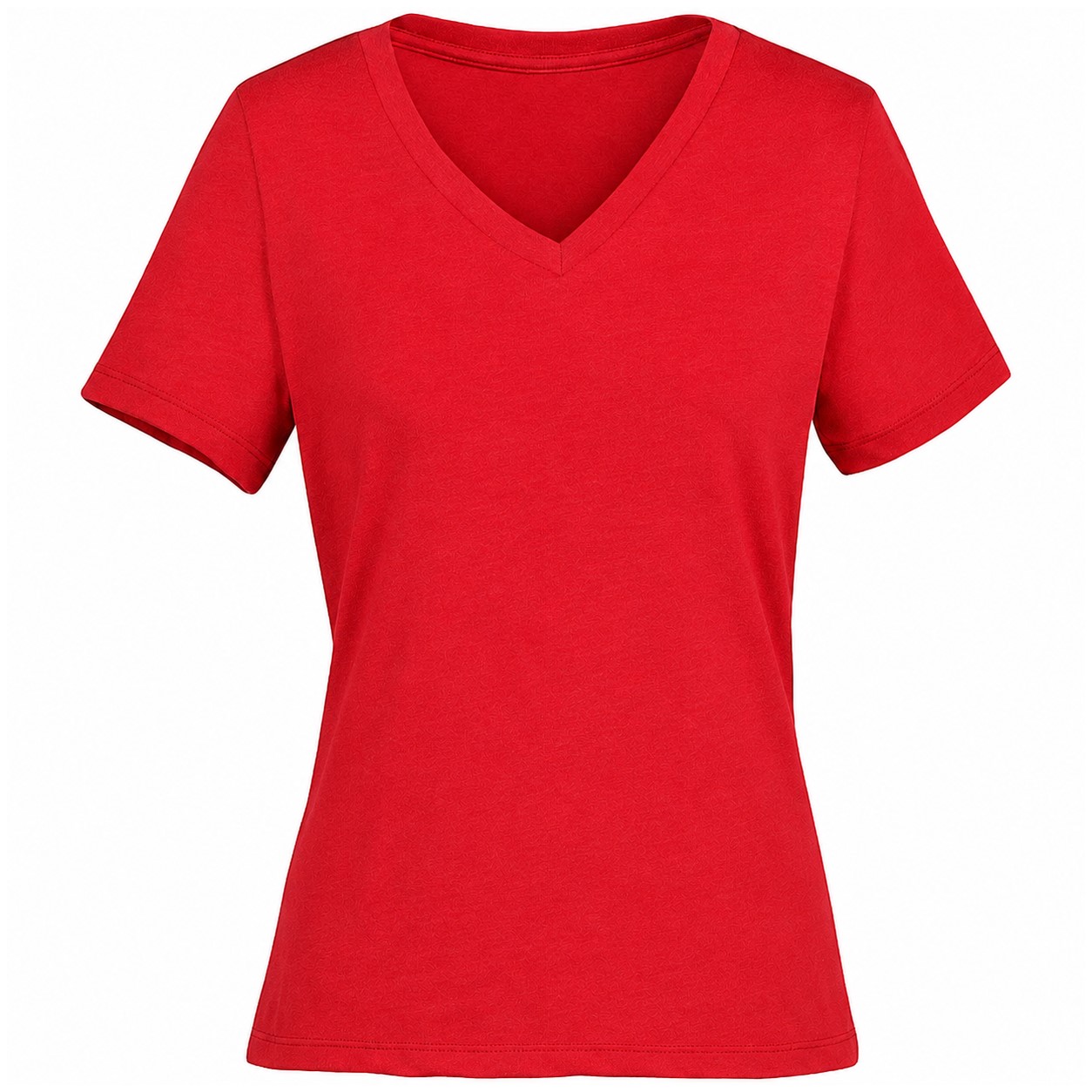 Relaxed Ladies V Neck Heather Tee — Red