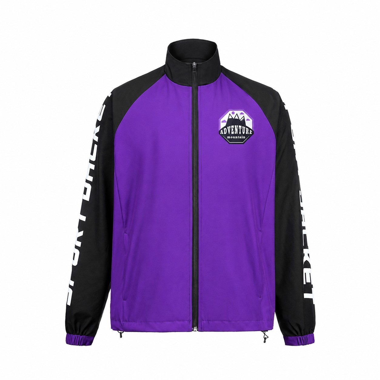 Lightweight Polyester Full-Zip Track Jacket — Purple