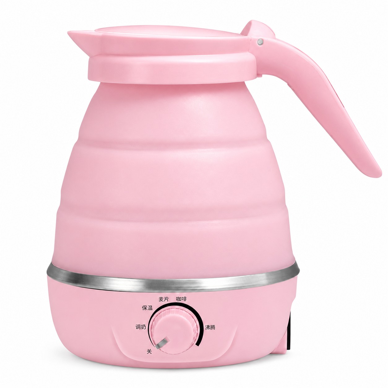 Collapsible Plastic Travel Kettle — Pink