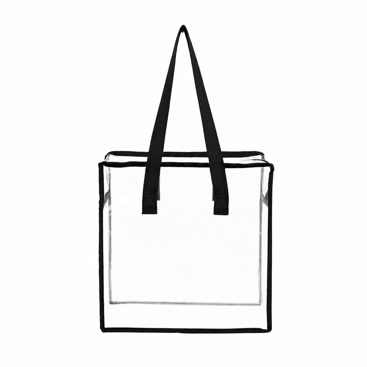 PVC And Polyester Zippered Storage Tote Bag — Black