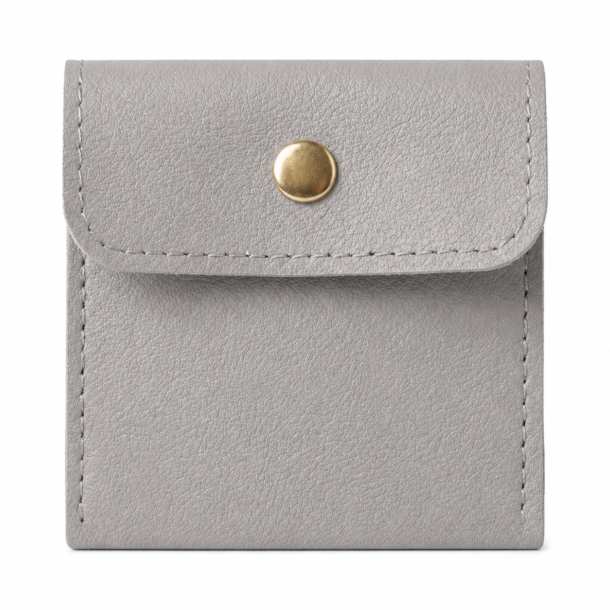 Compact Leather Jewelry Pouch With Snap — view 2