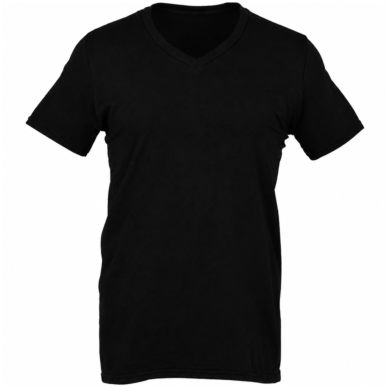 Soft Cotton V Neck T Shirt — Black