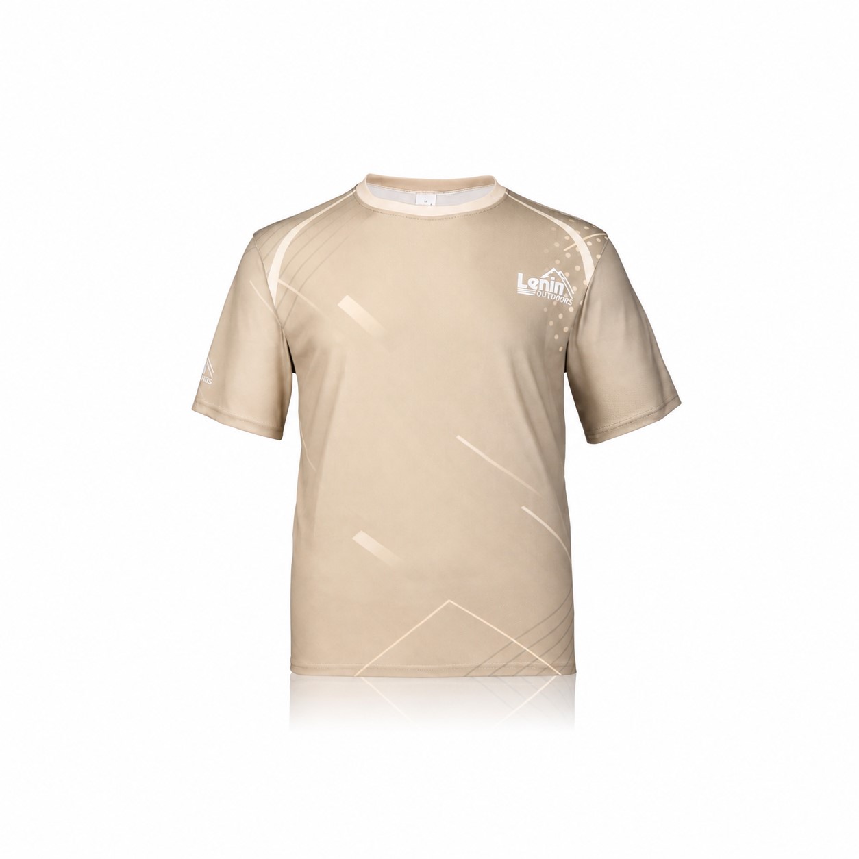 Quick-Drying Polyester Crew Neck T-Shirt — Natural Beige
