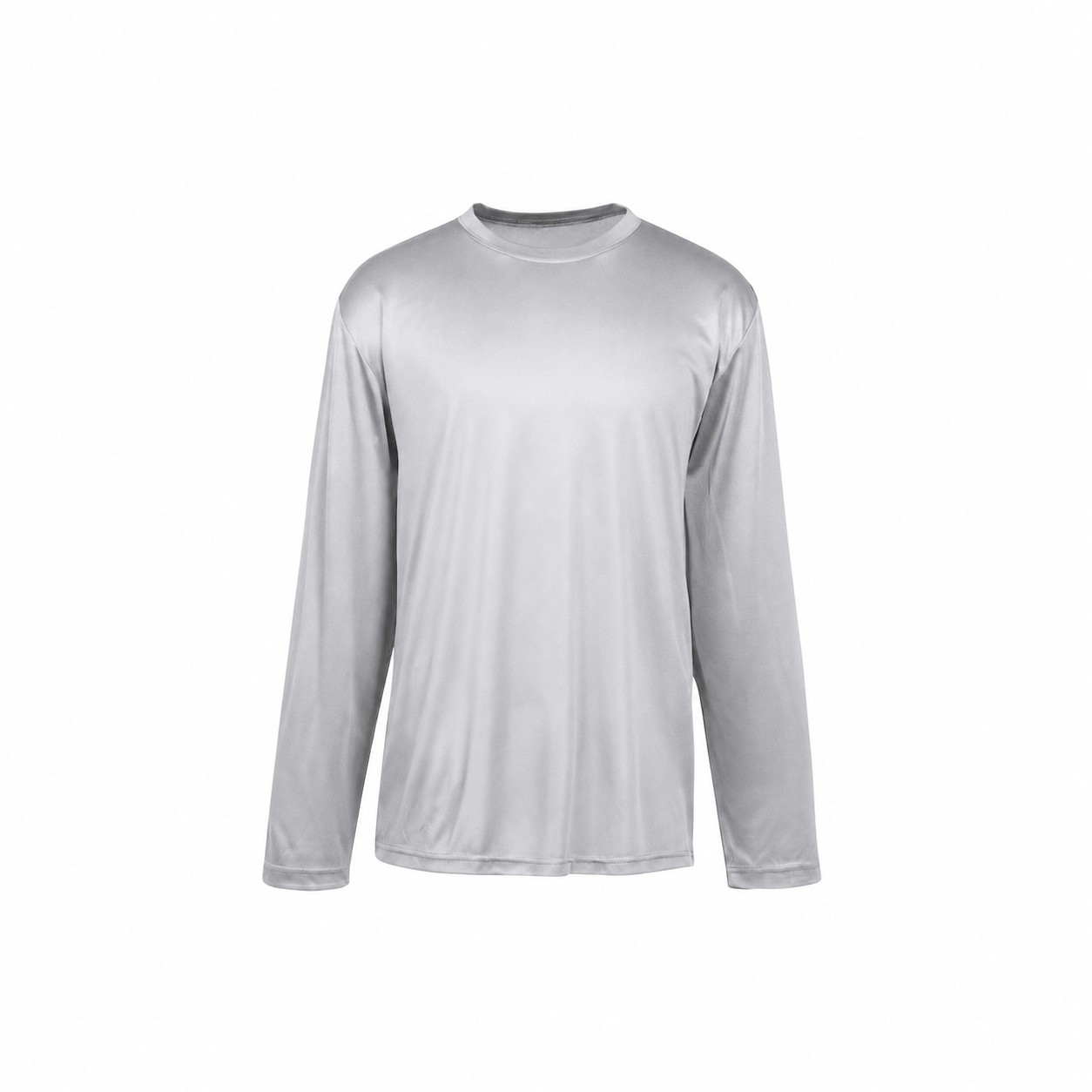 Men's Polyester Long Sleeve Performance Shirt — Silver