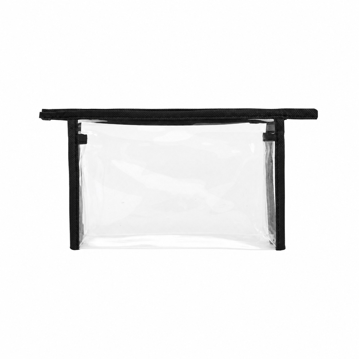 Clear PVC Toiletry Bag with 80GSM Non-Woven Trim — Black