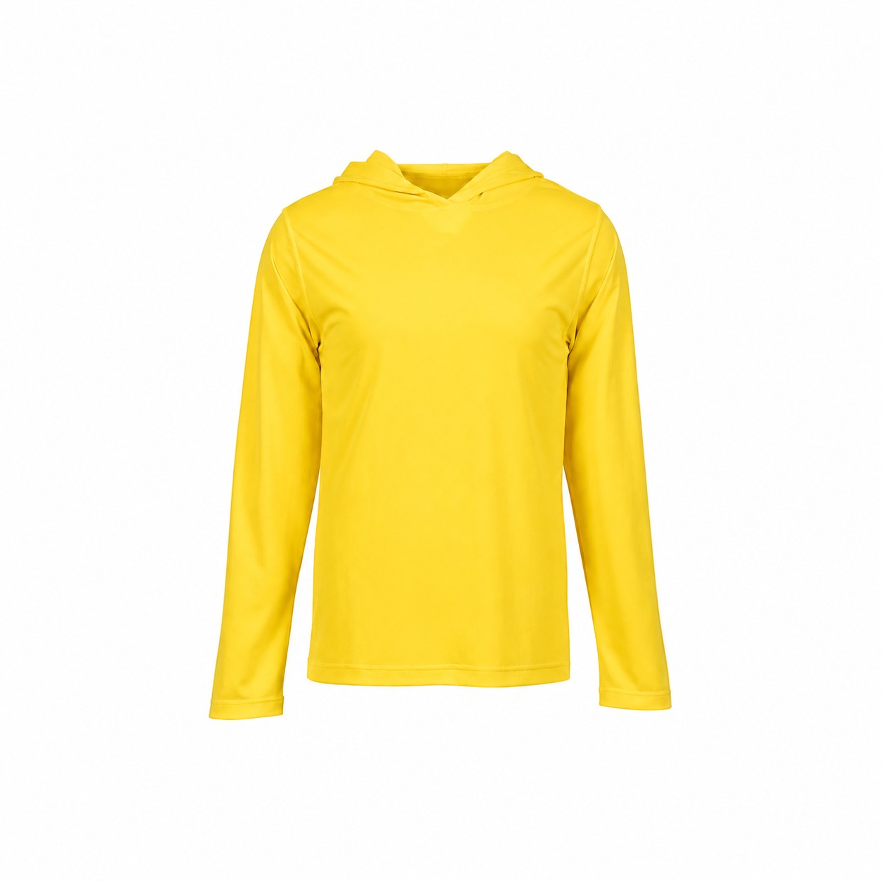 Polyester Long Sleeve Hooded Training Shirt — Yellow