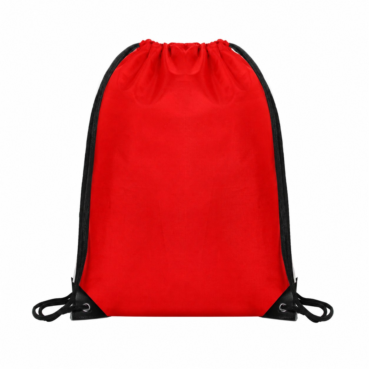 Metal Grommets Drawcord Closure Drawstring Bag — Red
