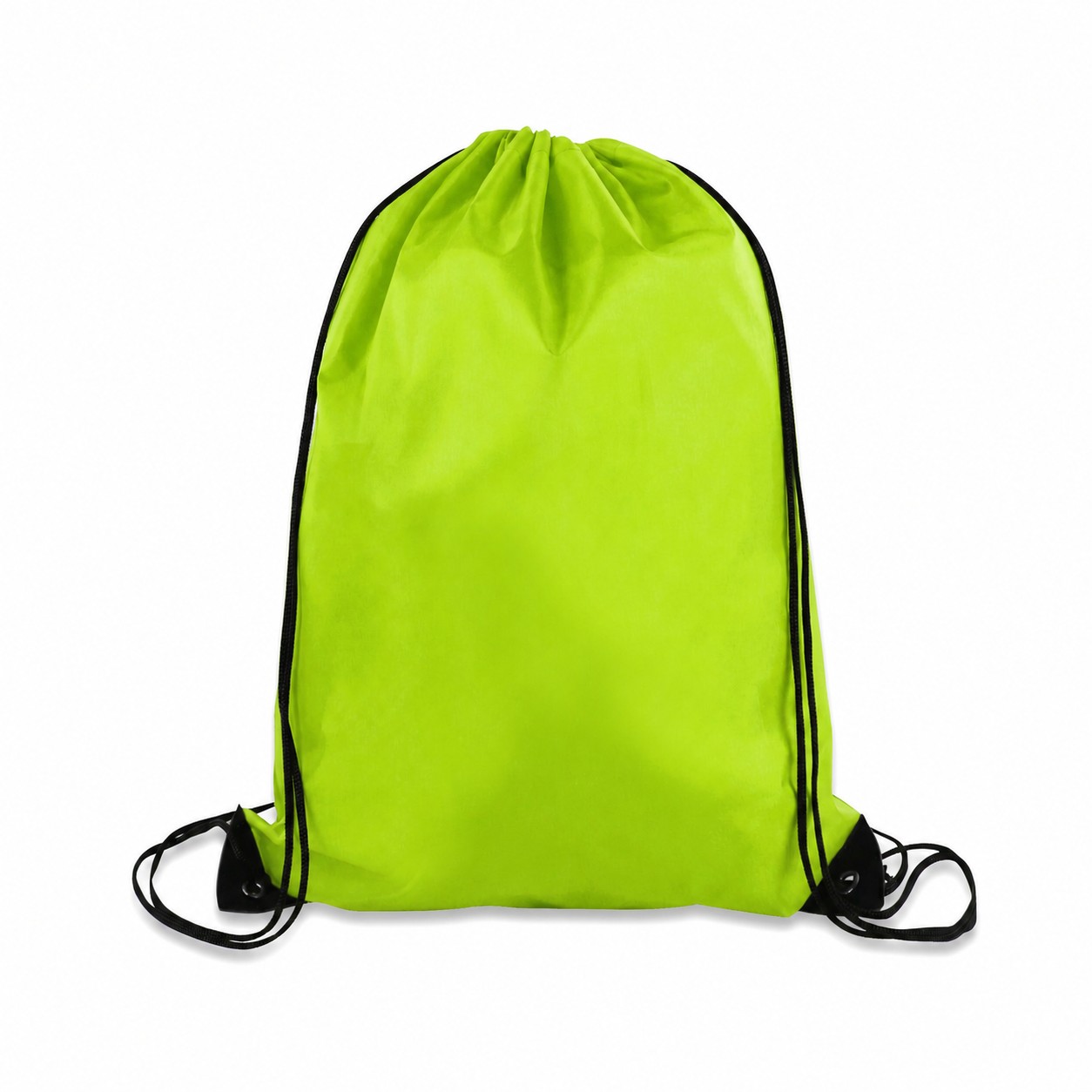 Reinforcement Trim Drawstring Bag — Lime Green