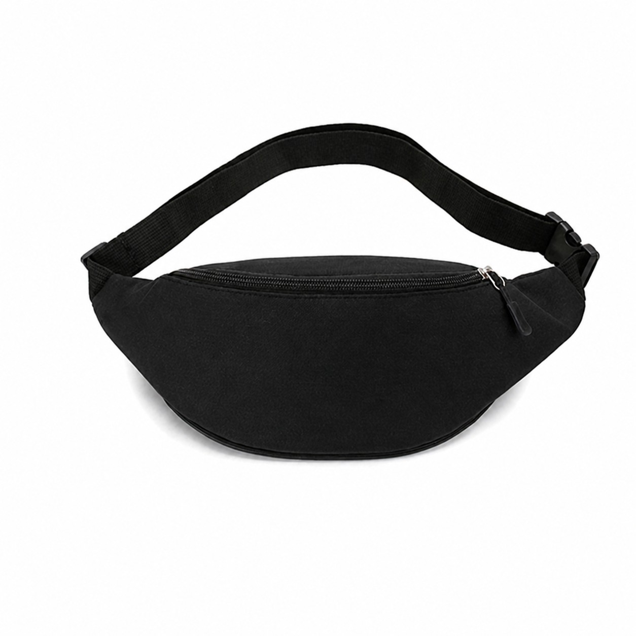 Adjustable Canvas Waist Bag — Black
