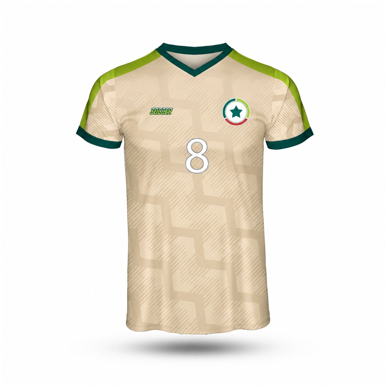 Performance Crew Neck Soccer Jersey — Natural Beige