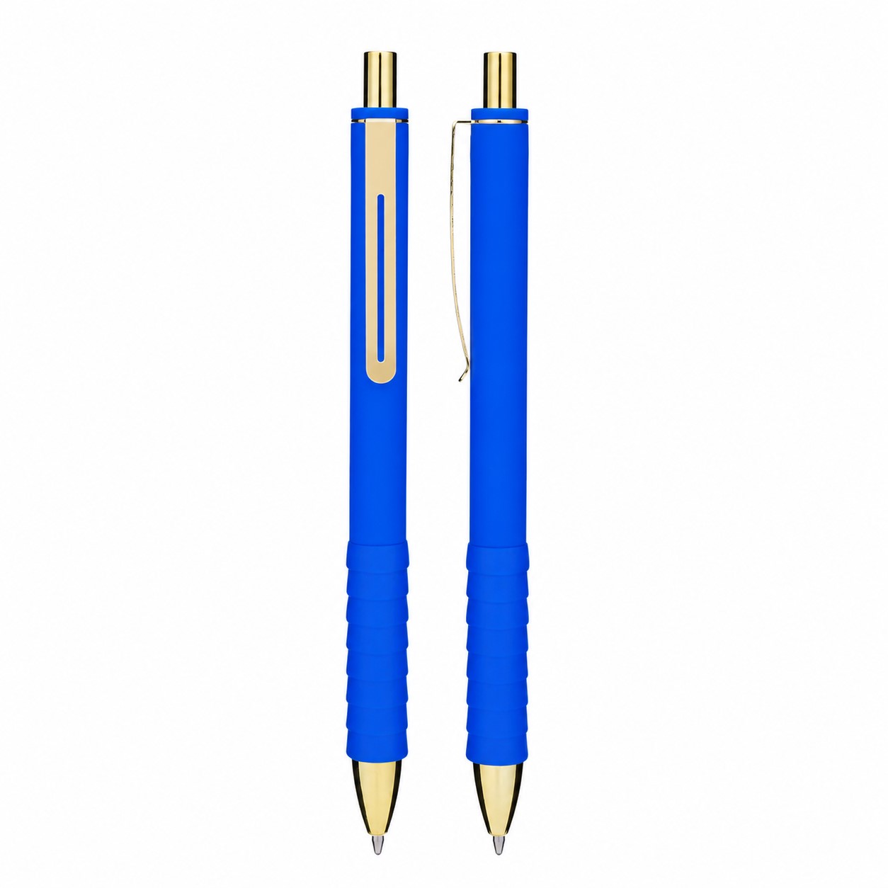 Rubber Grip Click Ballpoint Pen — Blue