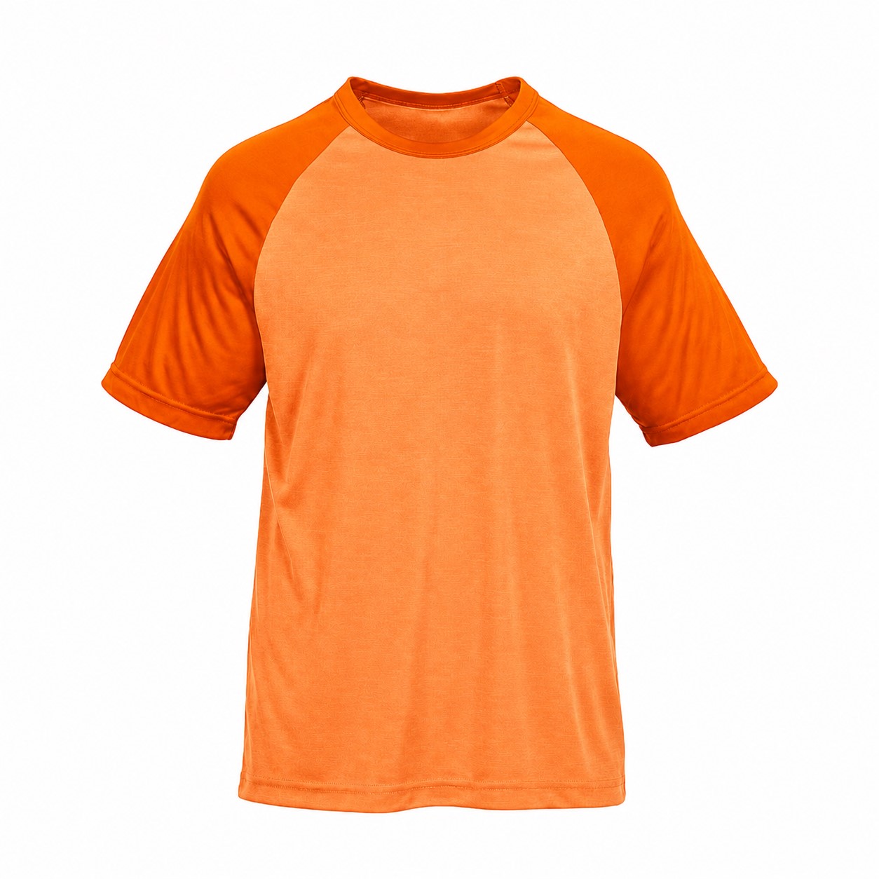 Colorblock Polyester Raglan Shirt — Orange