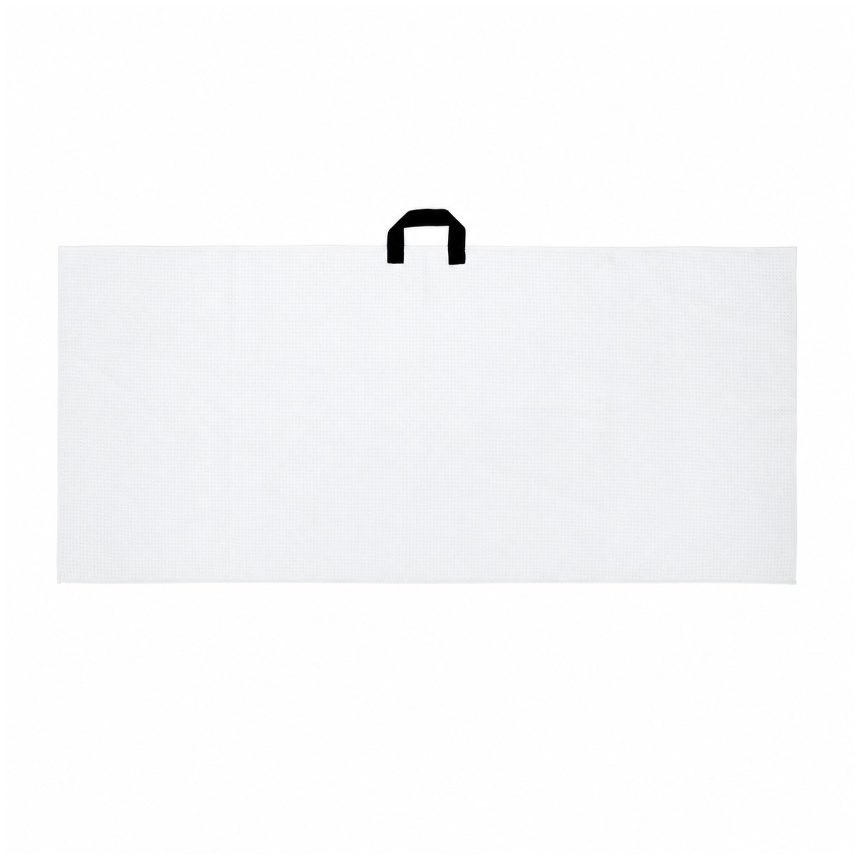 Waffle Golf Towel With Webbing Loop — Clear White
