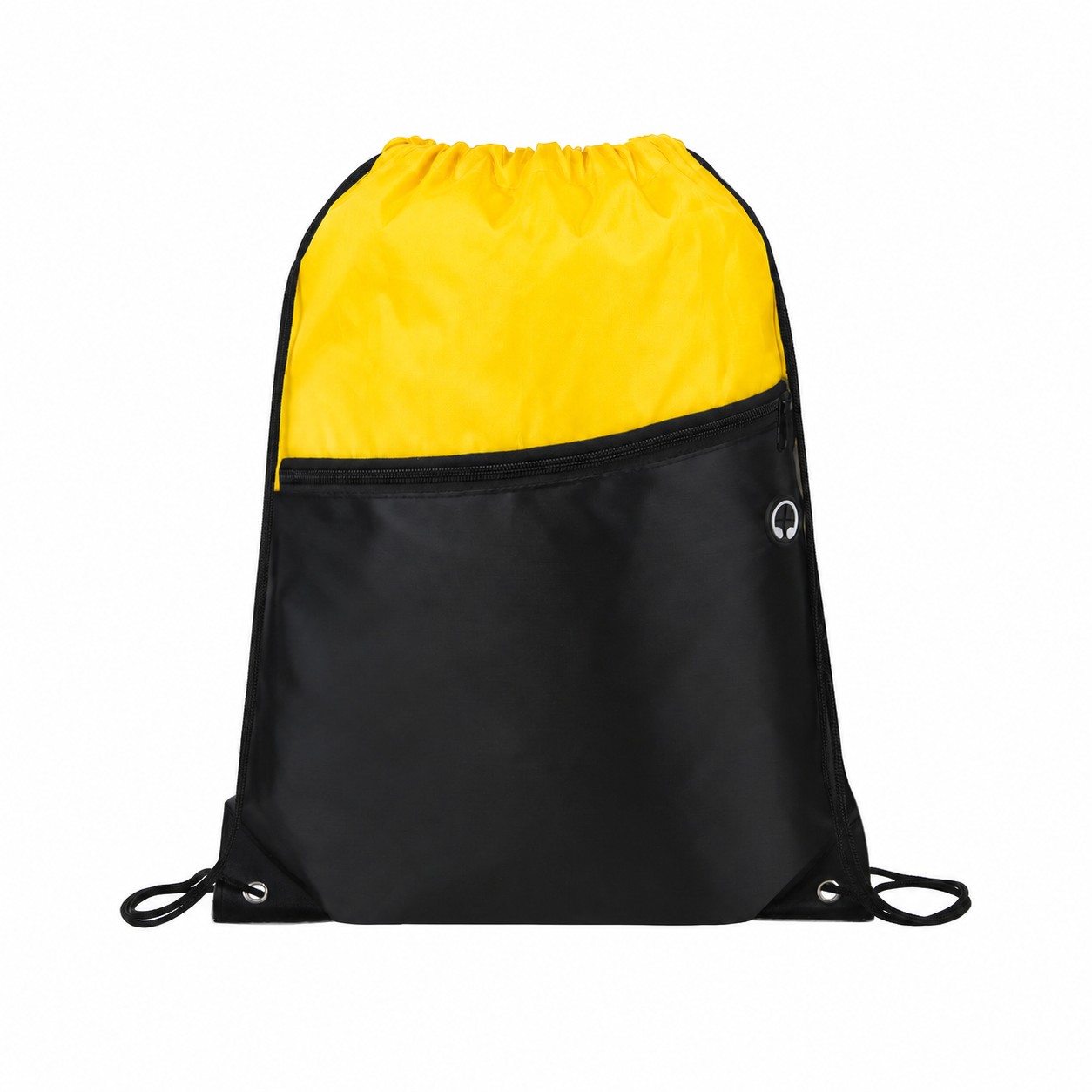 210D Polyester Metal Grommets Drawstring Bag — Yellow