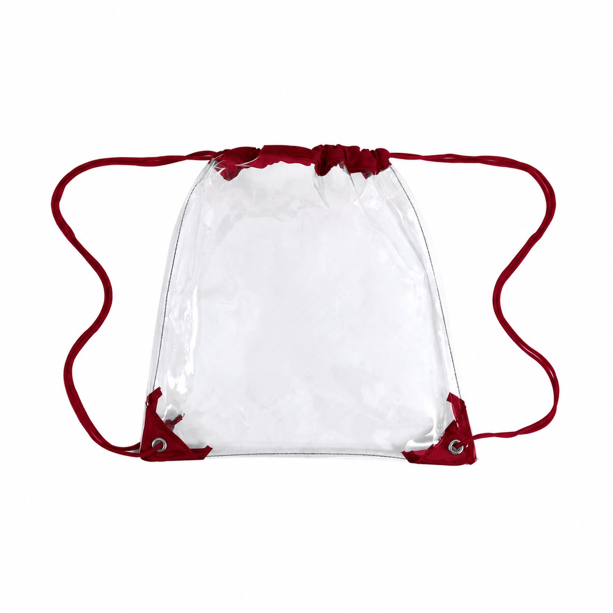 PVC And 210D Polyester Drawstring Bag — Burgundy Red
