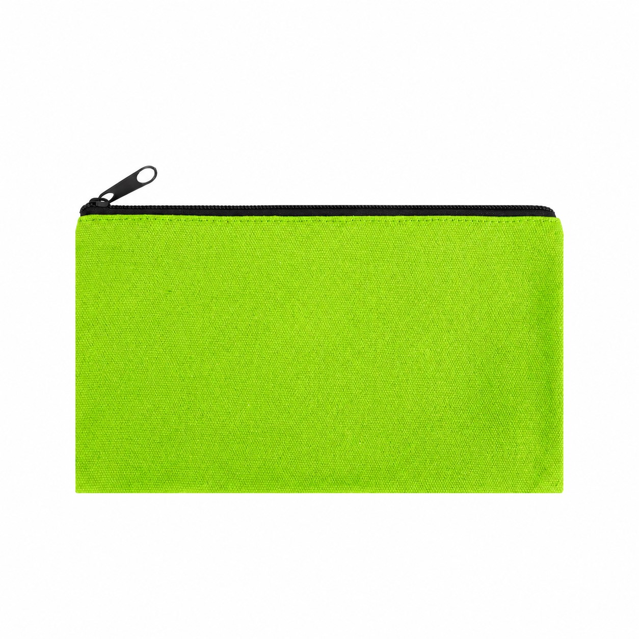 Zippered Storage Canvas Makeup Bag — Lime Green