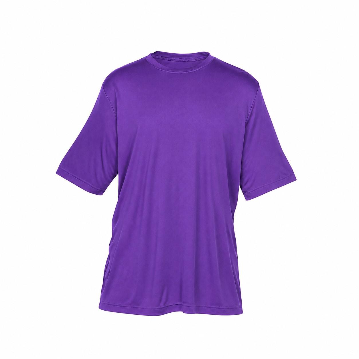 Polyester Crewneck Performance Tee — Purple