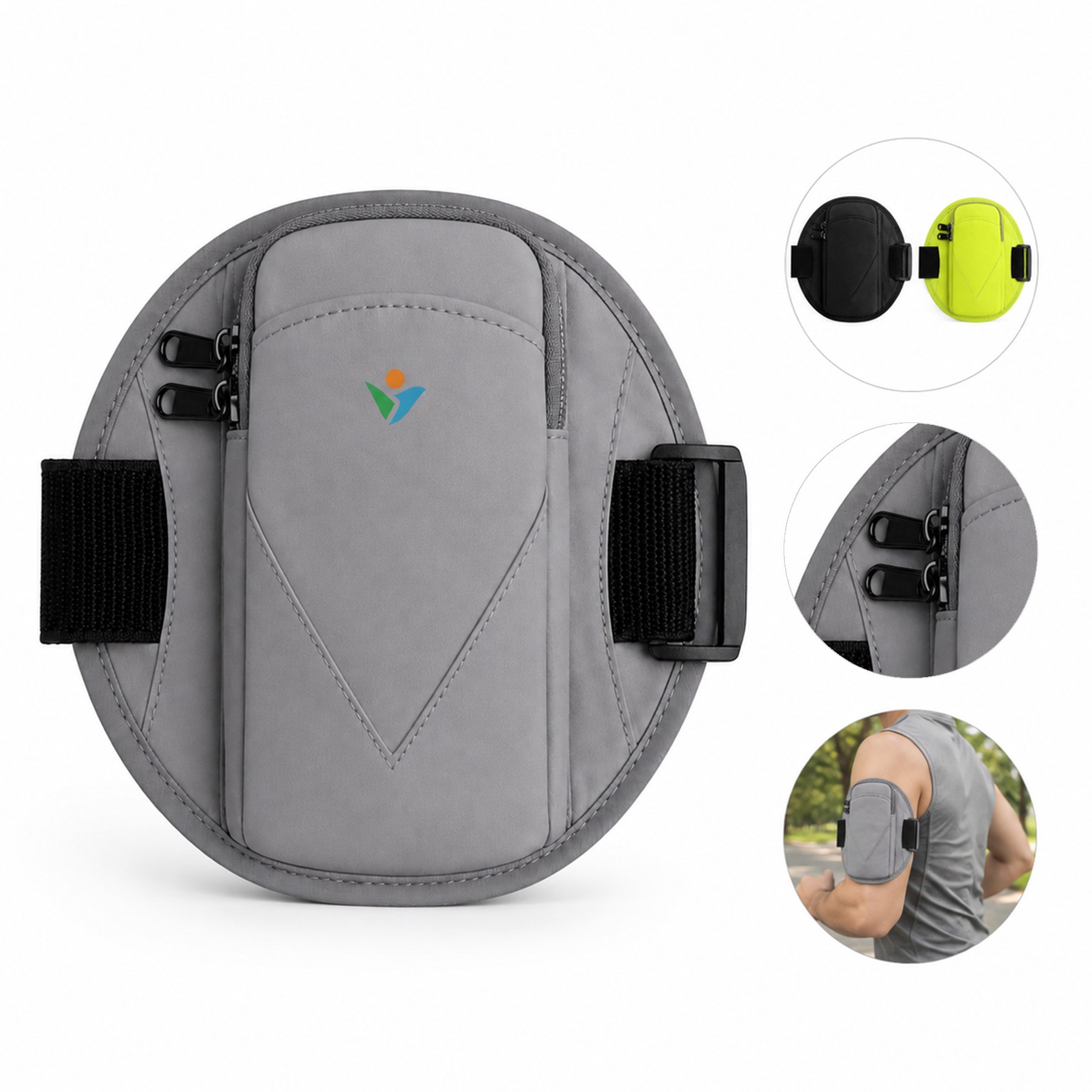 Dual Zip Polyester Running Arm Pouch