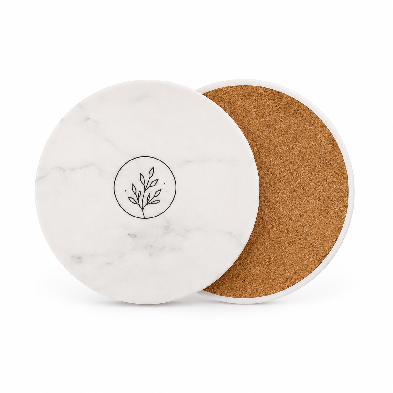 Natural Stone Round Coaster With Cork Backing