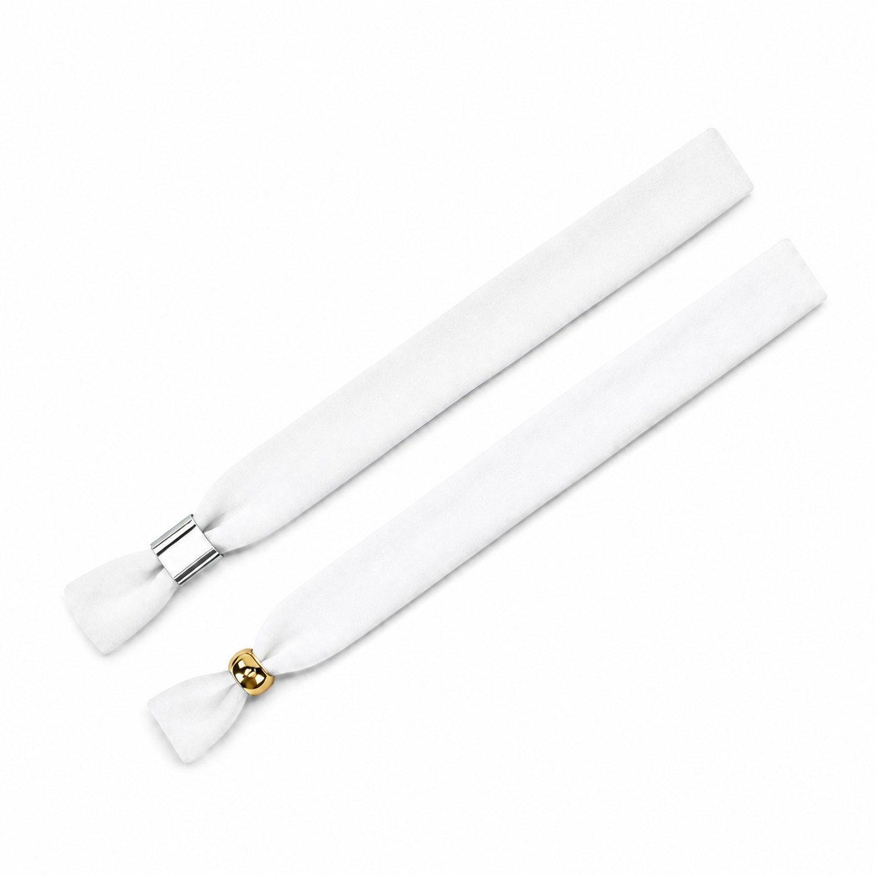 Polyester Wristband With Two-Way Metal Lock — Clear White