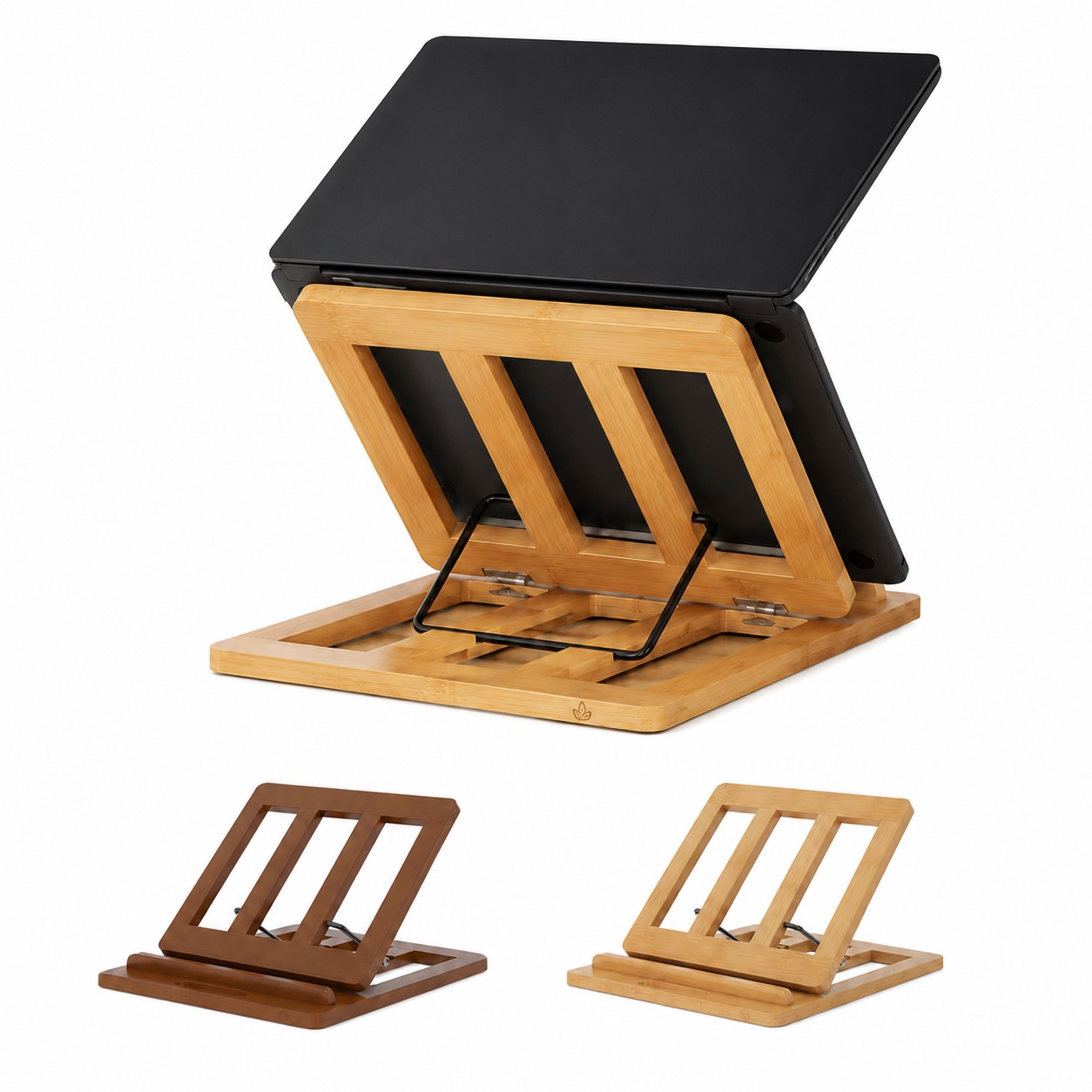 Six Angle Foldable Wood Laptop Stand