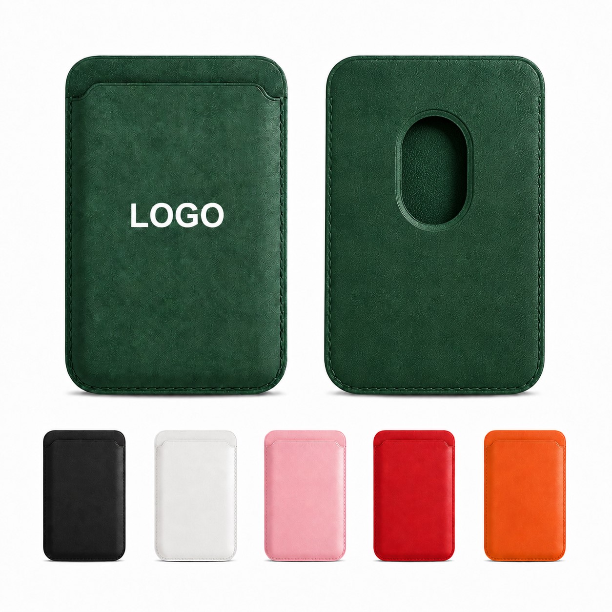 Magnetic Leather Stick On Phone Card Holder