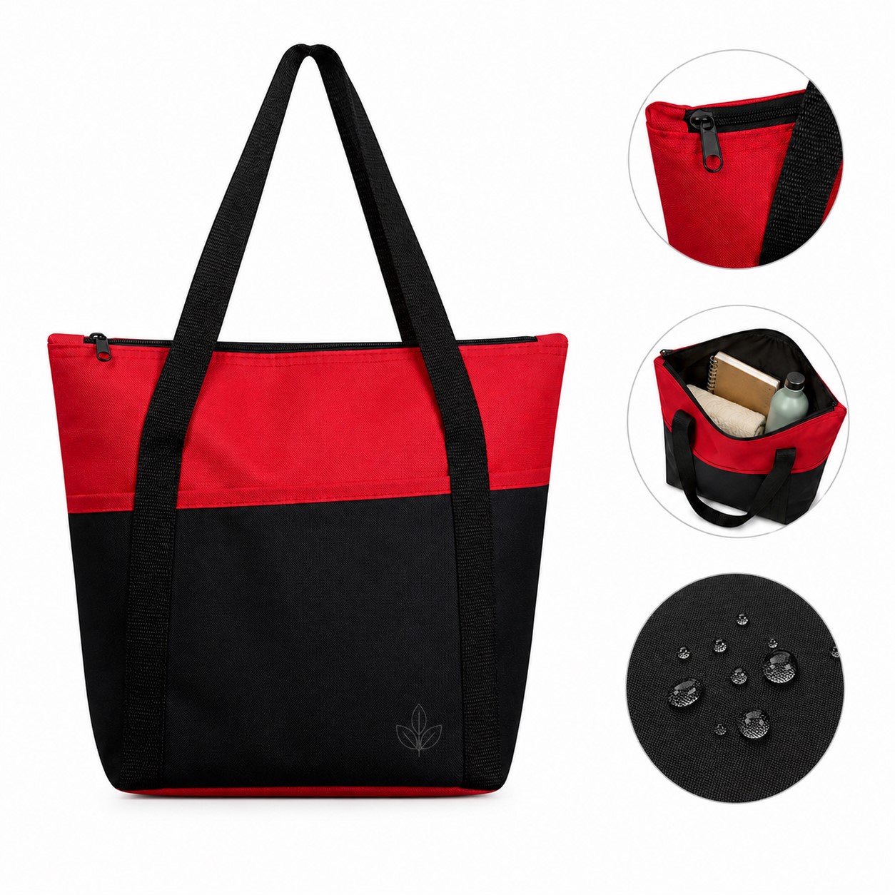 Zipper Top Polyester Insulated Lunch Tote
