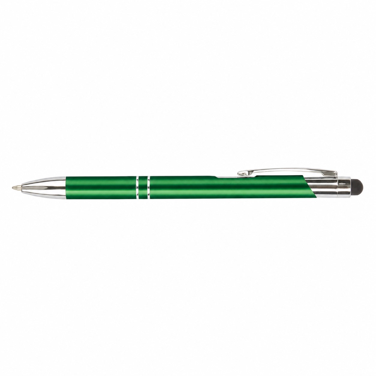 Glossy Aluminum Stylus Ballpoint Pen — Green