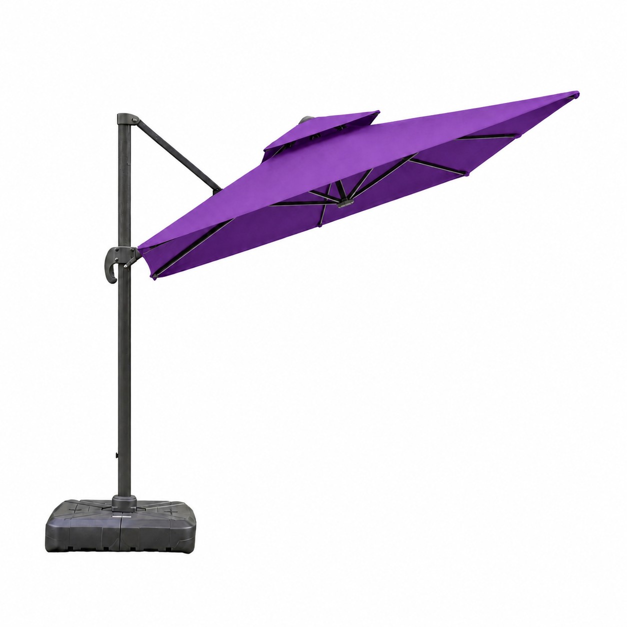 Square Cantilever Patio Umbrella — Purple