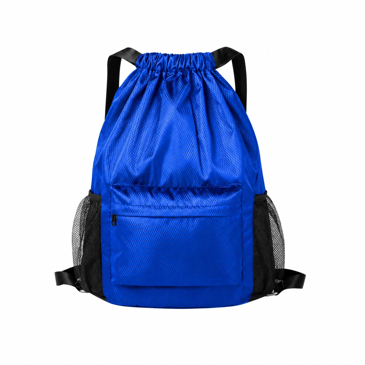 Zippered Storage Drawstring Bag — Royal Blue