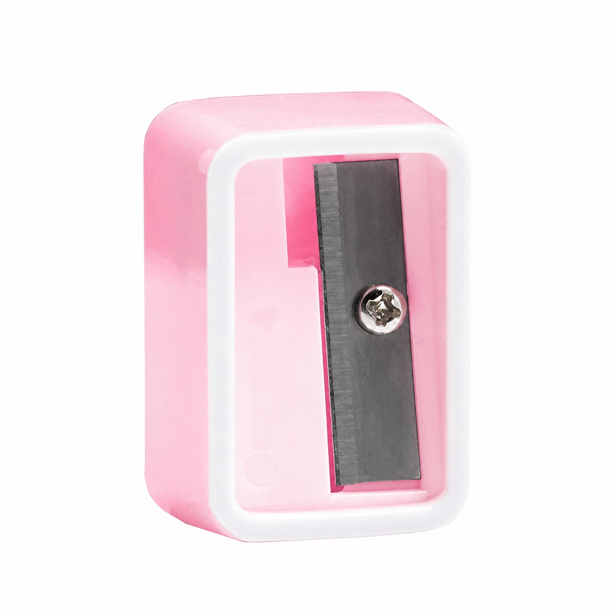 Mini Plastic Handheld Pencil Sharpener — Pink