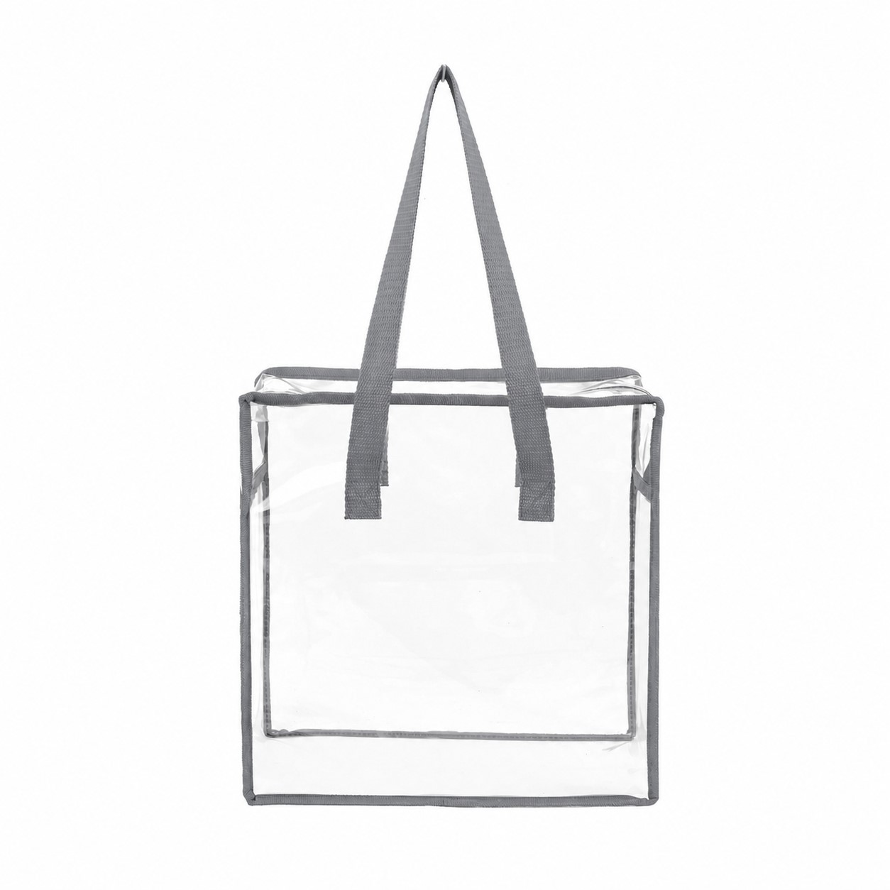 PVC Zippered Storage Tote Bag — Gray