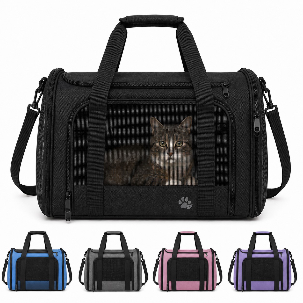 Four-Sided Mesh Oxford Pet Carrier Bag