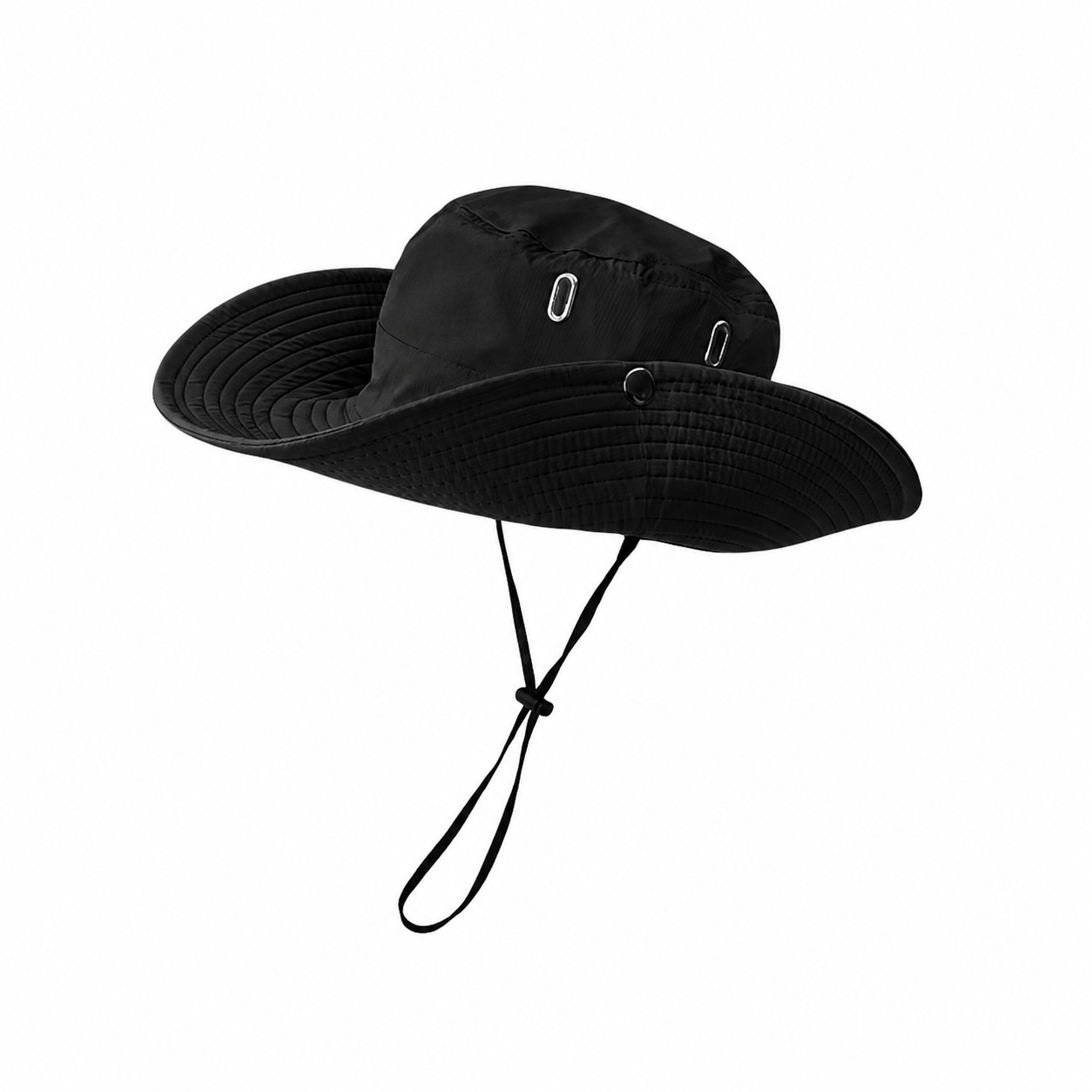 Polyester Boonie Sun Hat — Black