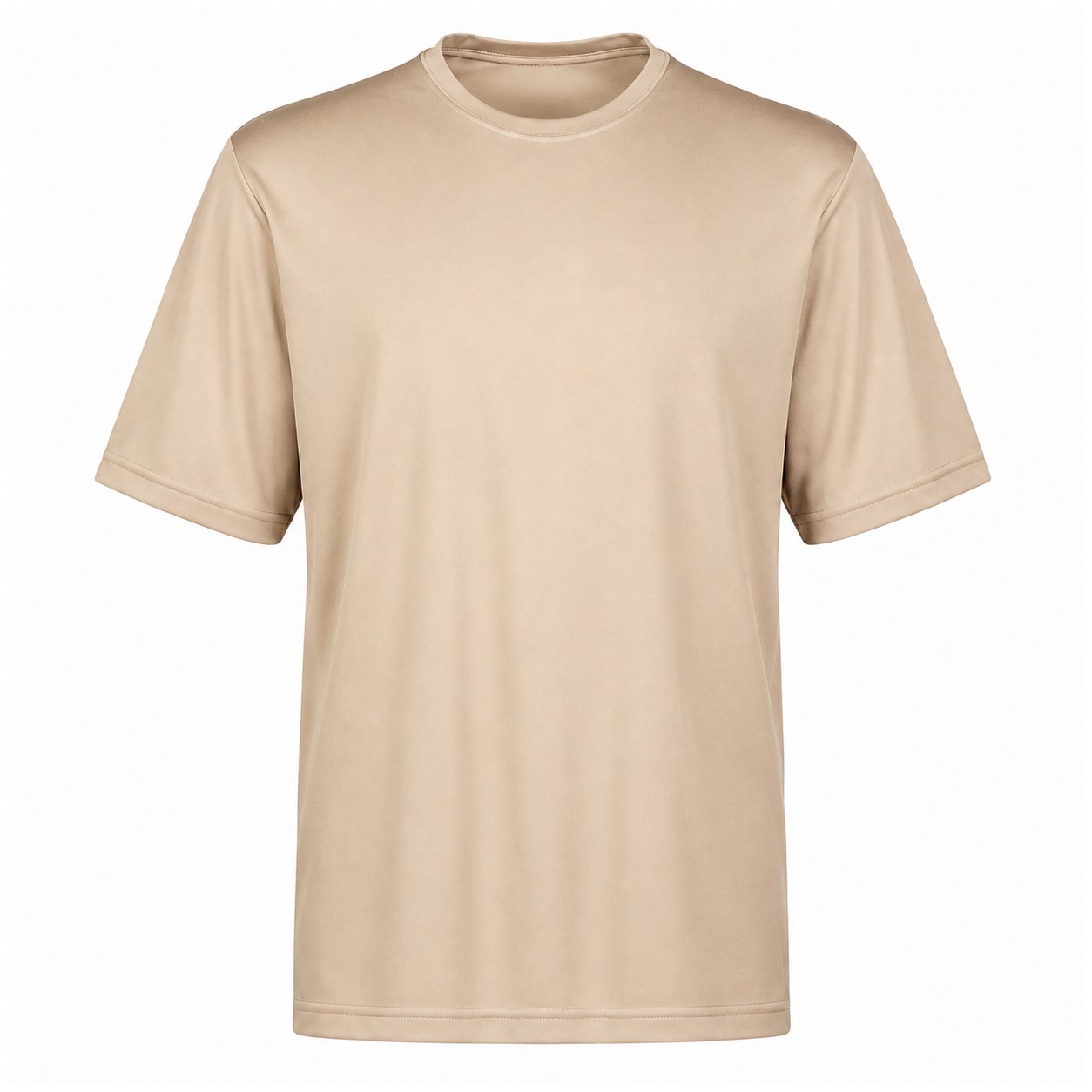 Recycled Polyester Stretch Quarter-Zip Pullover — Tan Beige