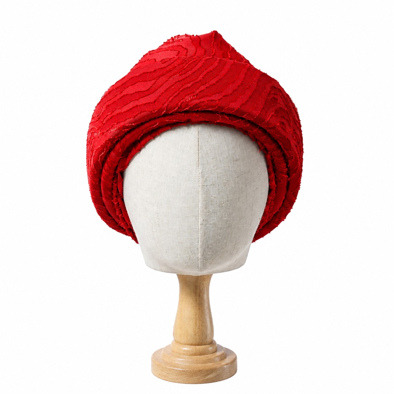 Velvet Textured Headband Wrap — Red