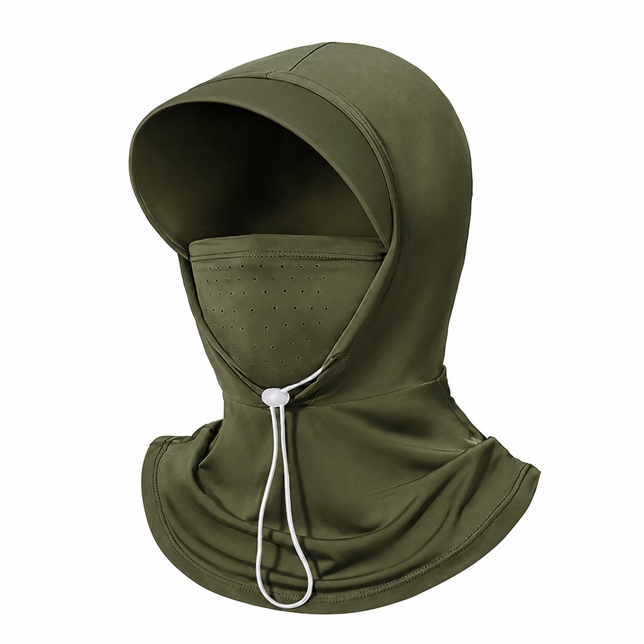 Ice Silk Visor Balaclava Hood — Army Green