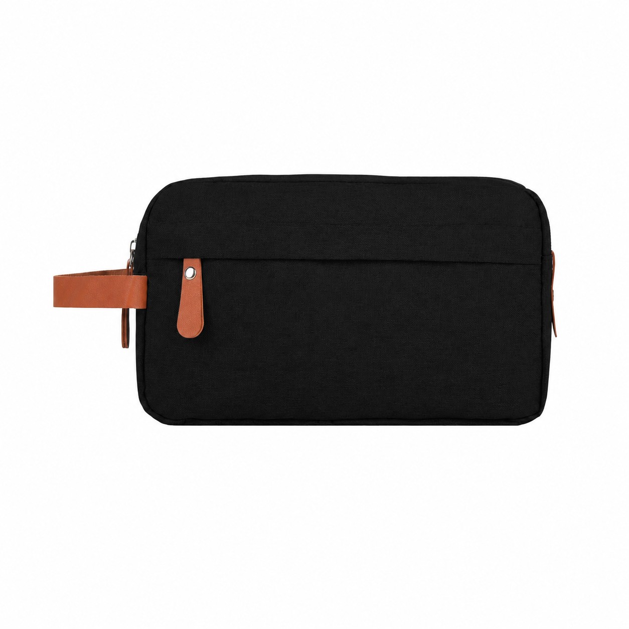 300D Polyester Zippered Storage Toiletry Bag — Black
