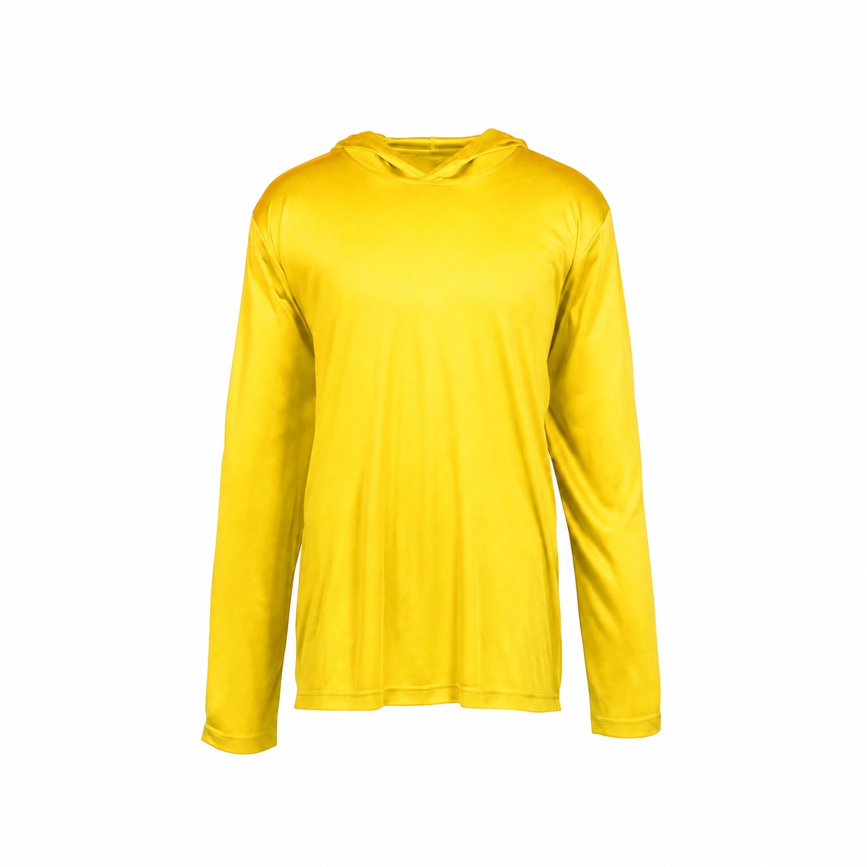 Hooded Polyester Performance Tee — Yellow