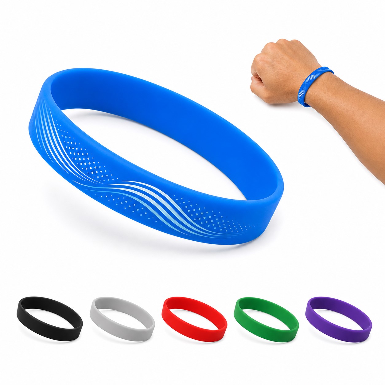 Wide Elastic Silicone Wristband