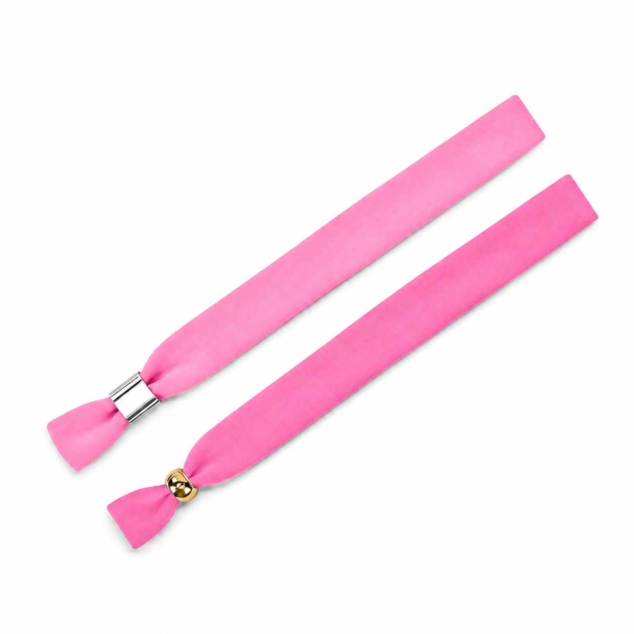Polyester Wristband With Two-Way Metal Lock — Pink