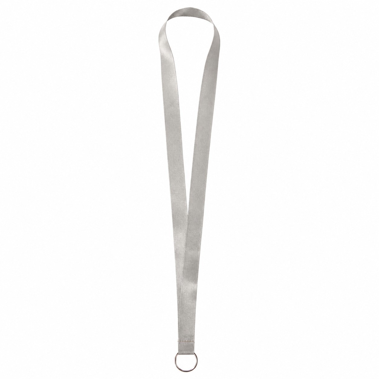 Satin Polyester Split Ring Lanyard — Nickel Silver