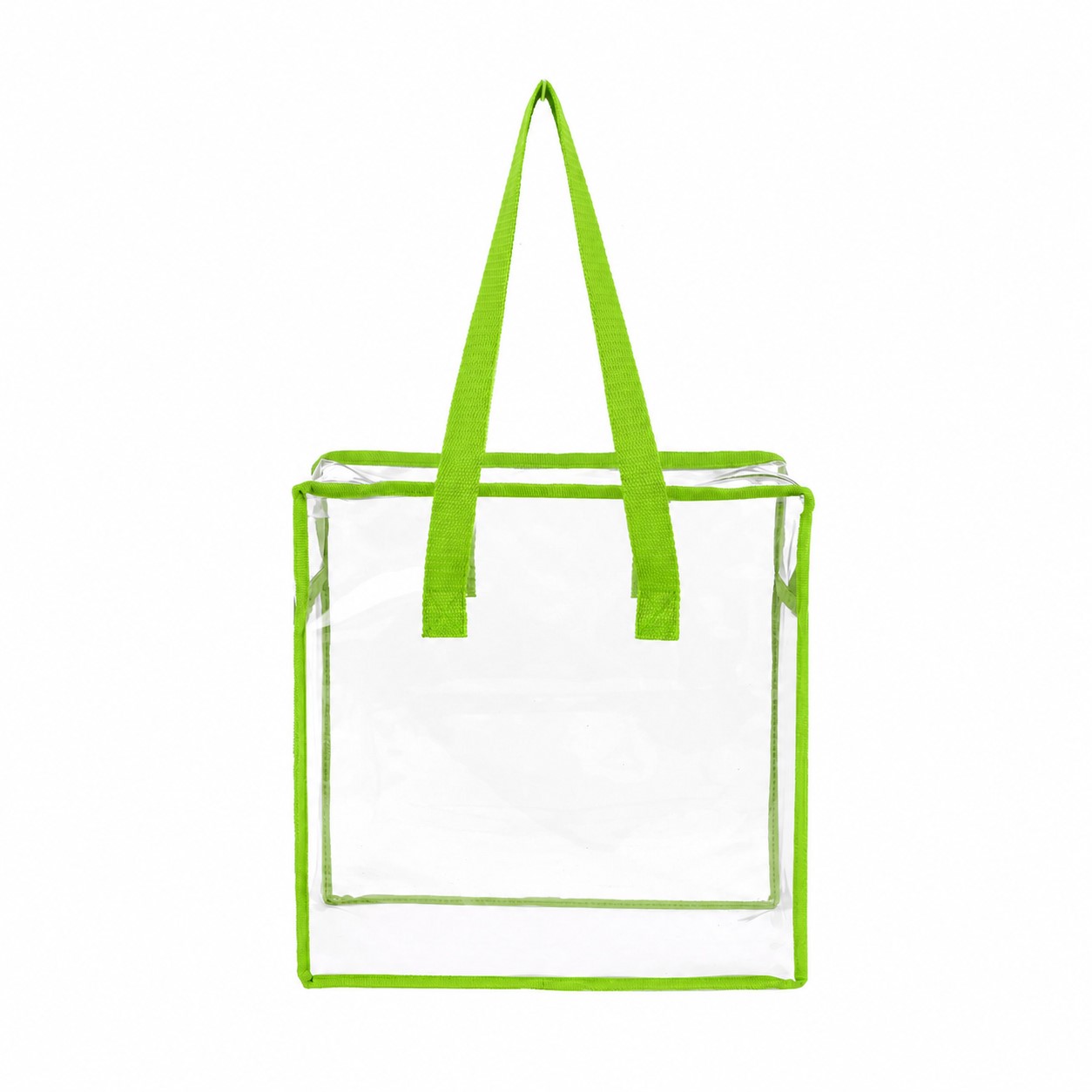 PVC Zippered Storage Tote Bag — Lime Green