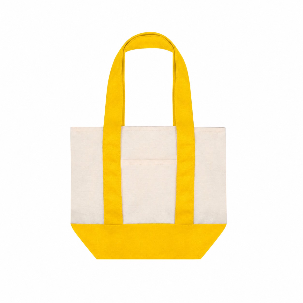 Structured Bottom Canvas Tote Bag — Yellow