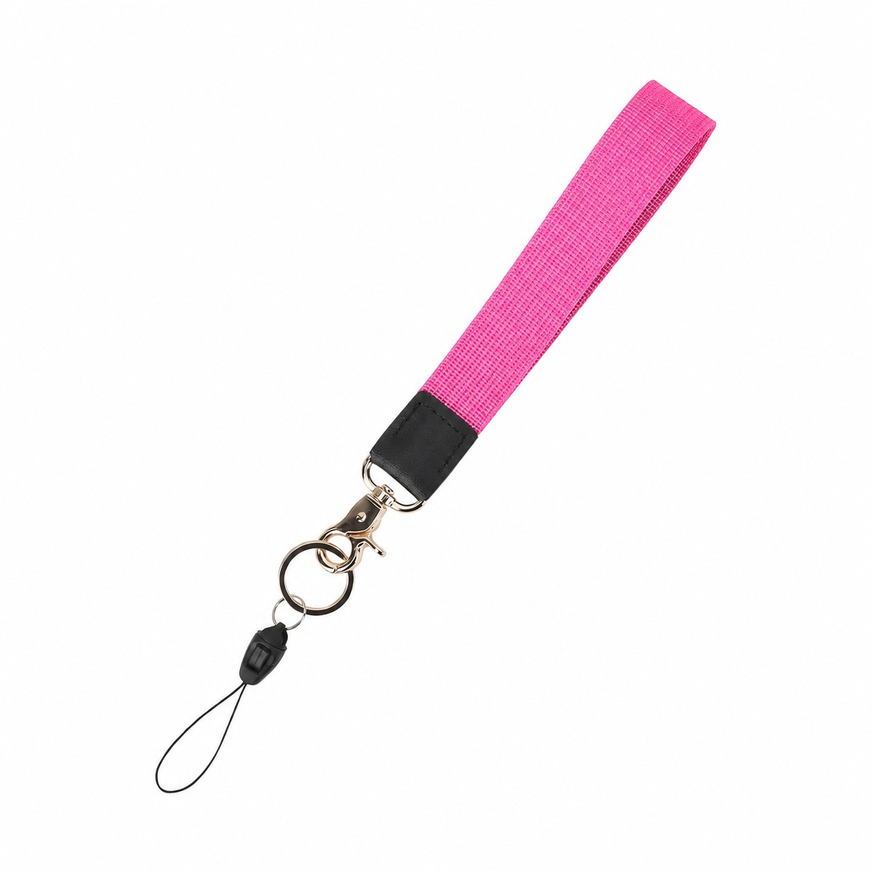 Polyester Wristlet Keychain Lanyard — Pink