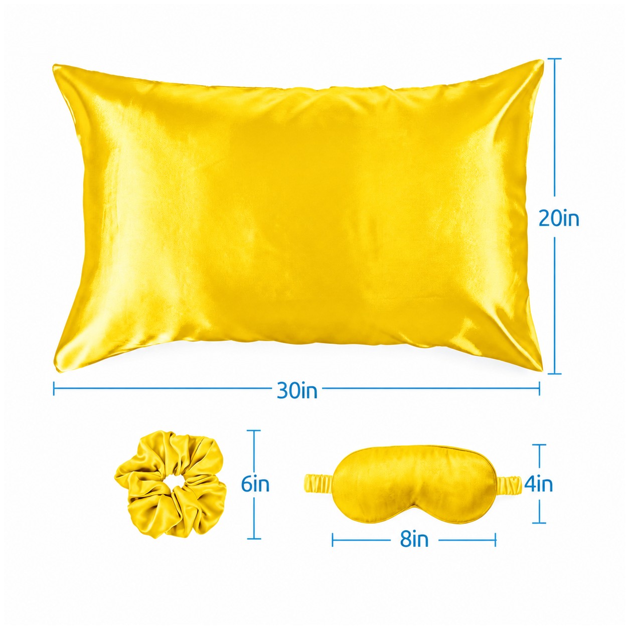 Satin Sleep Set With Pillowcase — Yellow