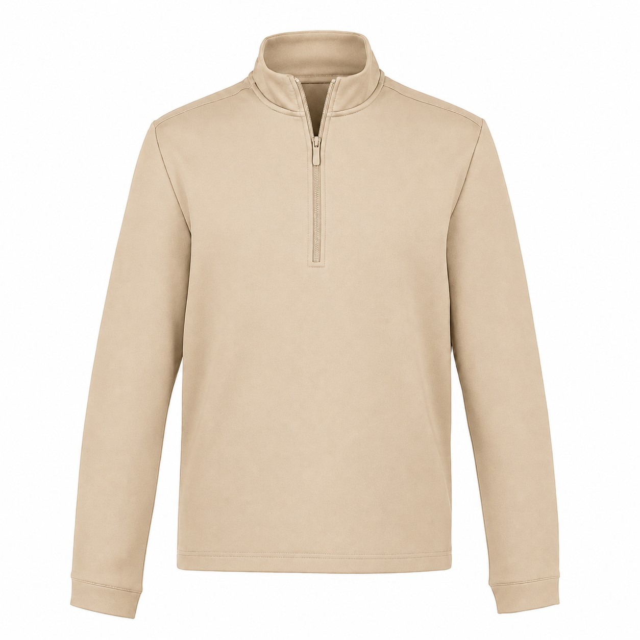 Men's Fleece Mock Neck Pullover — Beige