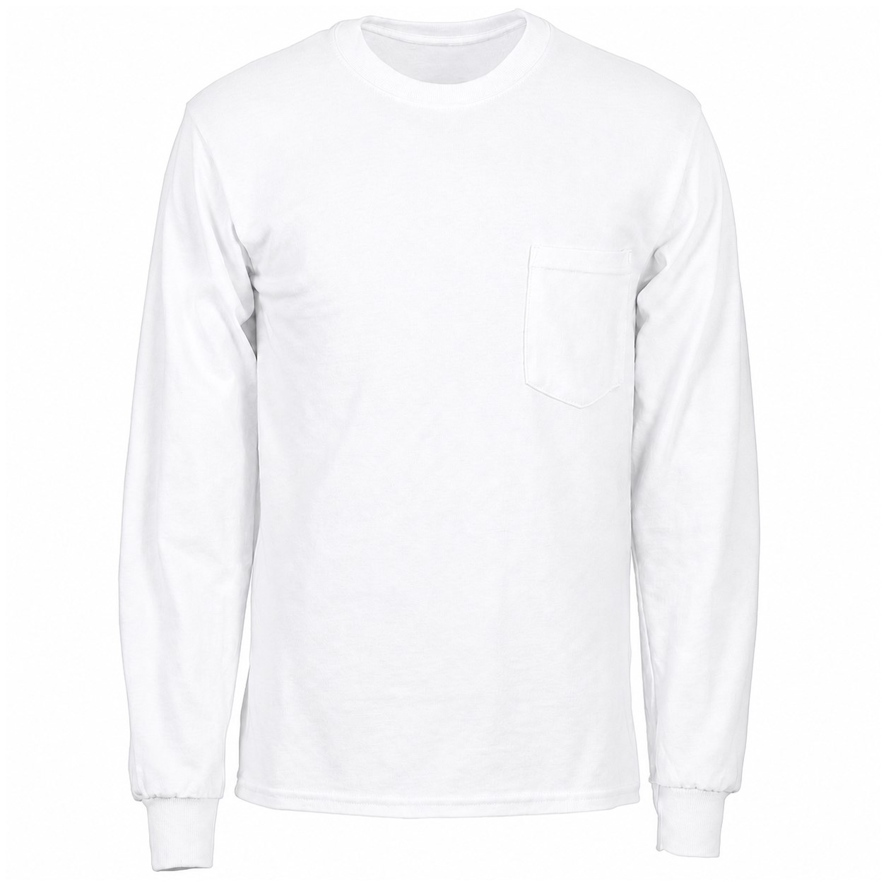 Cotton Pocket Long Sleeve Tee — White