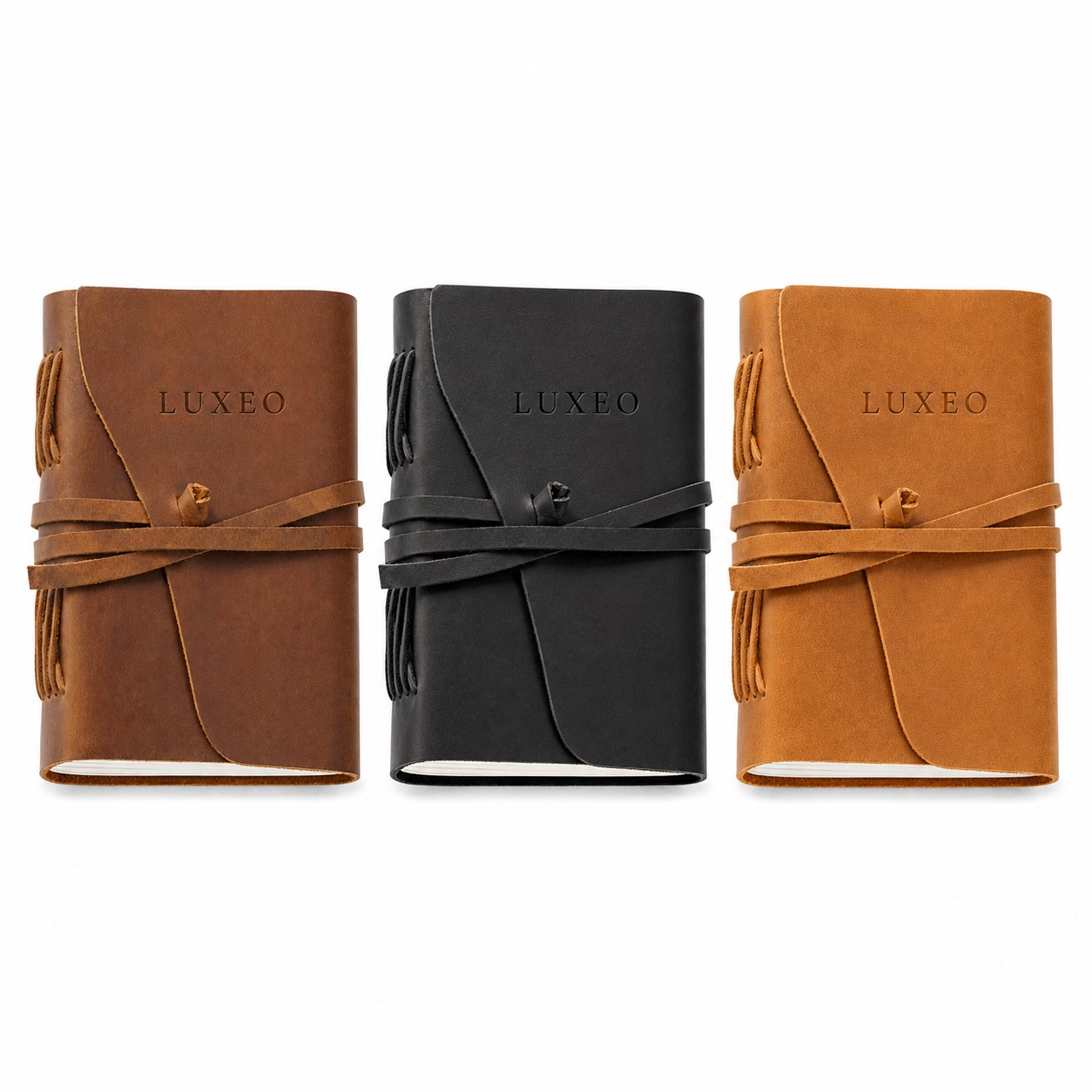 Cowhide Writing Journal With Tie Closure